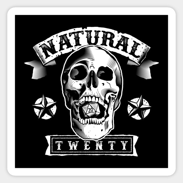 Screaming Skull Natural Twenty d20 Sticker by Natural 20 Shirts